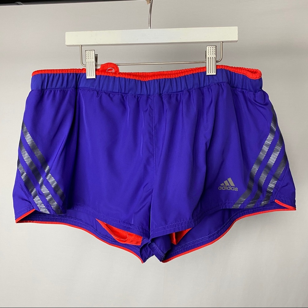Purple and Red Lined Adidas Running Shorts